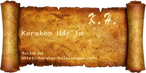 Kerekes Héla névjegykártya